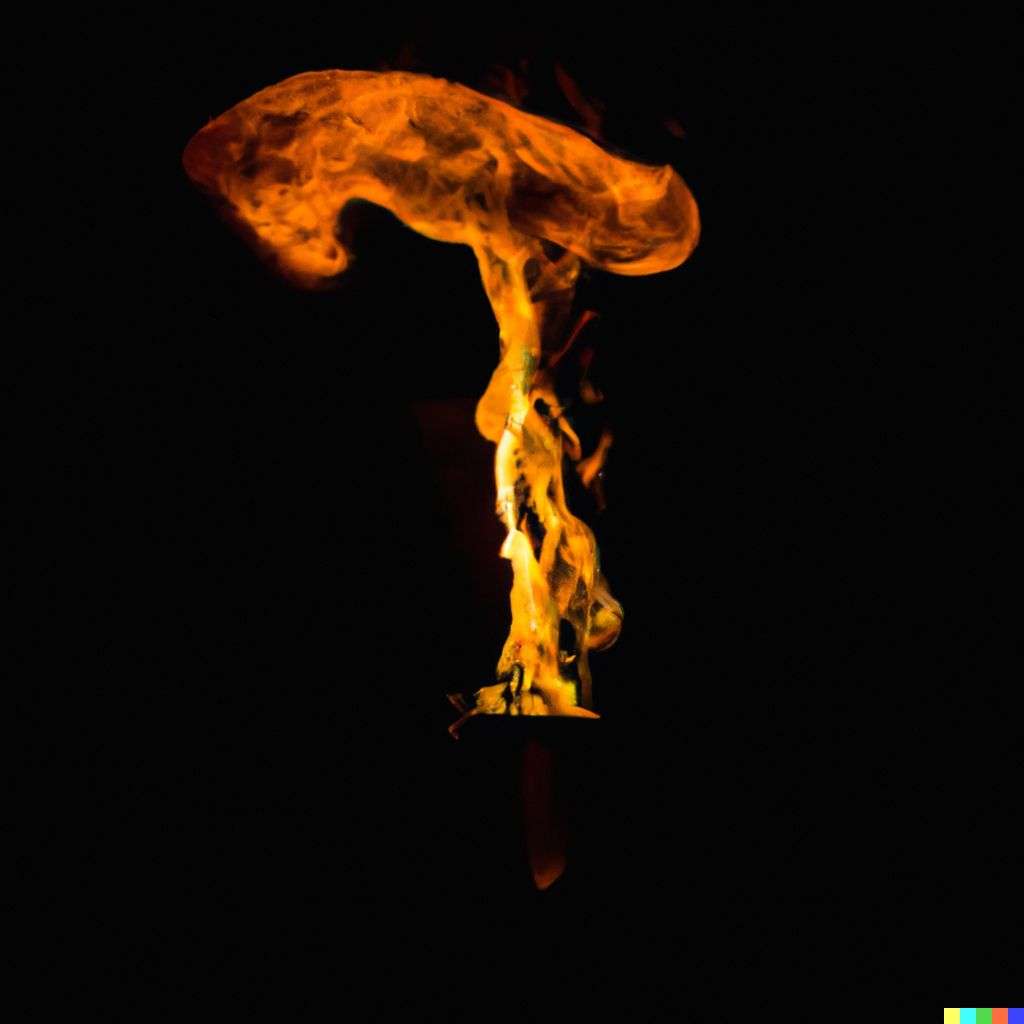 the discovery of gravity, fire art
